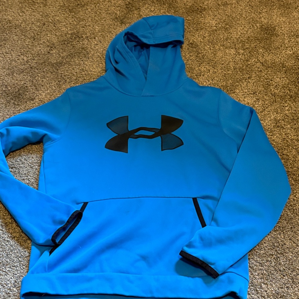 Under Armour Kids Blue Hoodie with Black Logo
